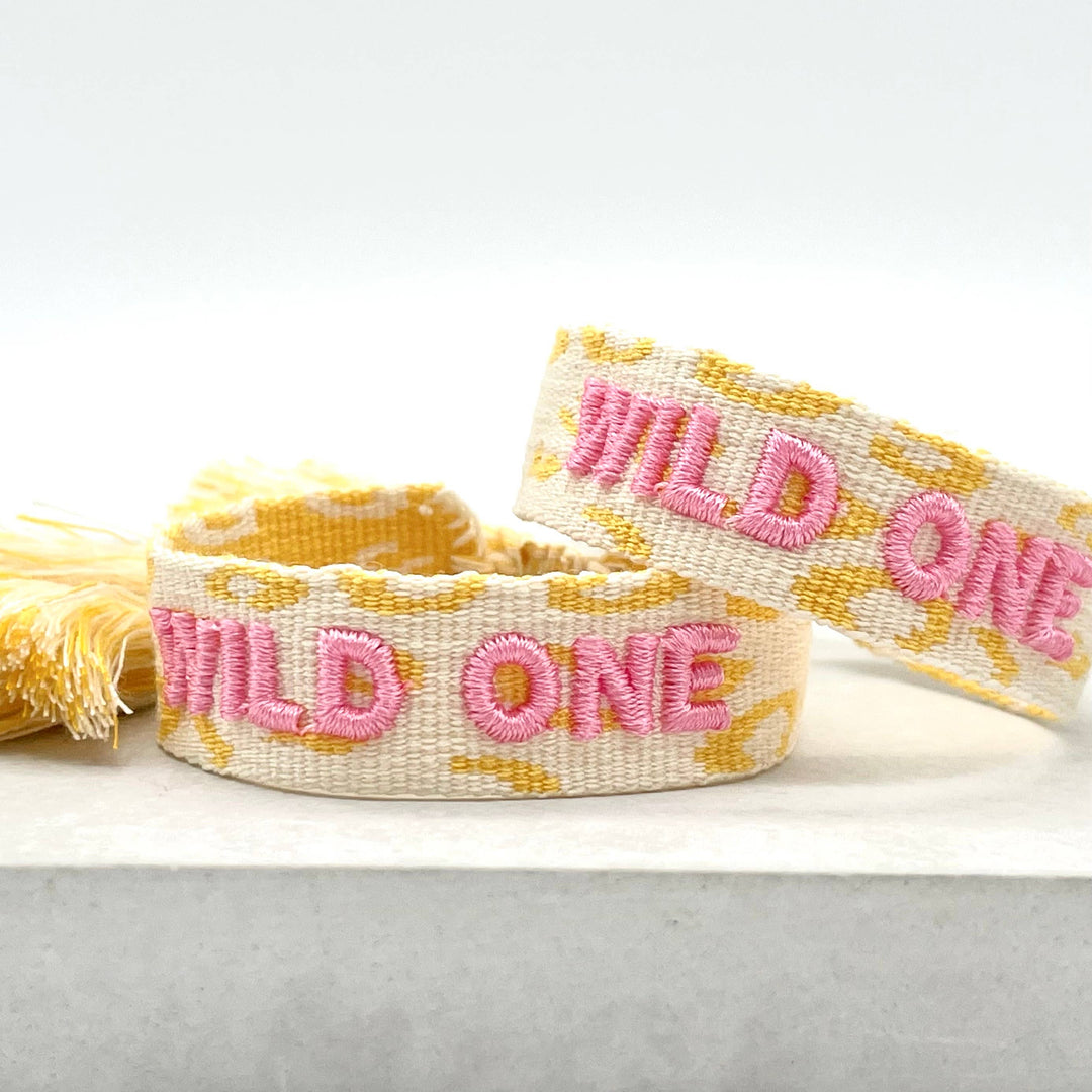 WILD ONE statement bracelet woven, embroidered