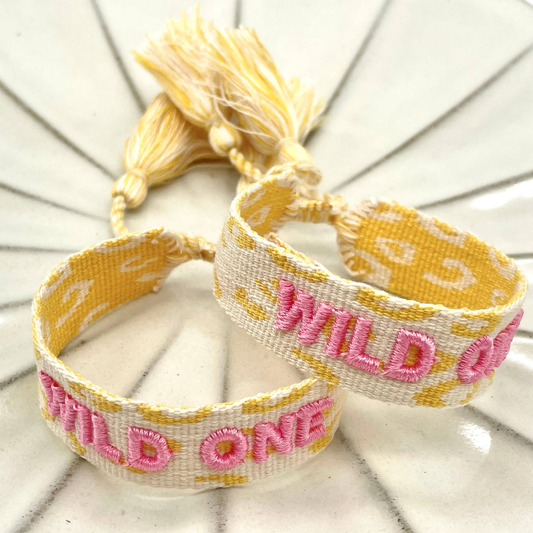 WILD ONE statement bracelet woven, embroidered