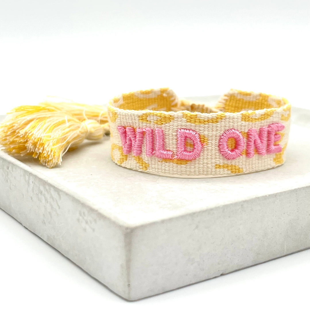 WILD ONE statement bracelet woven, embroidered